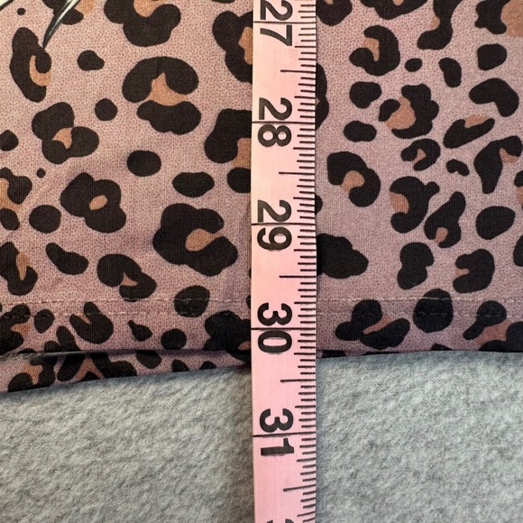 Leopard Print Tunic Top Size M Rhinestone Angel Wing Fleur-de-lis Sharkbite Y2K - Picture 7 of 9